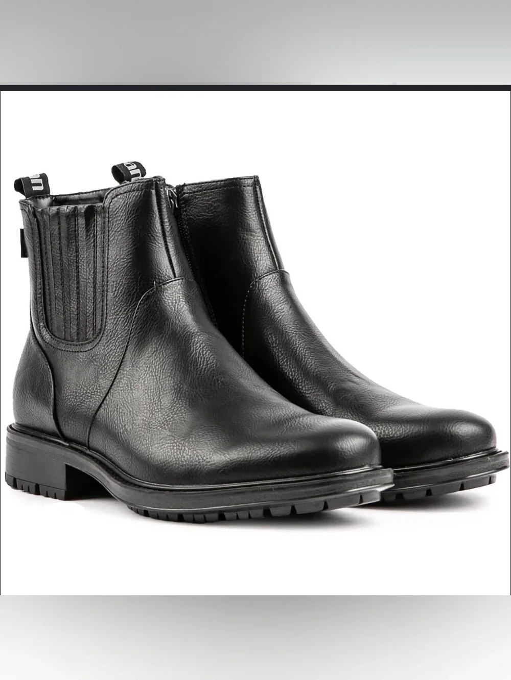 NWOT V.gan Frisee Inside Zip Boots Men's Black Leather Chelsea Boots Size 8